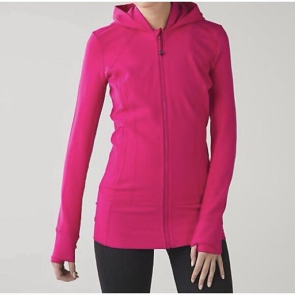 Lululemon In Flux Jacket size 8 Jewelled Magenta NWT Pink Coat With Hood - Picture 1 of 9